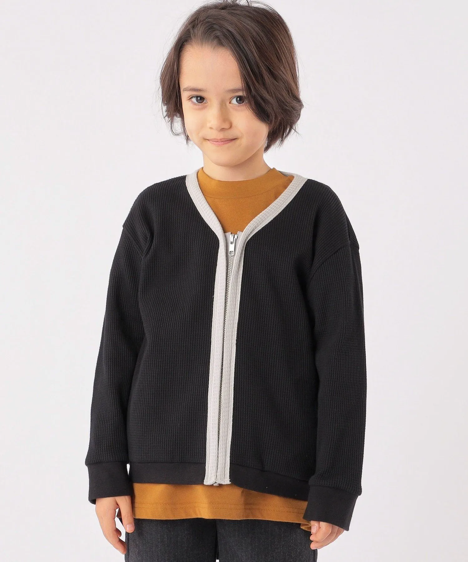 Детские кардиганы SHIPS: 100–130 см / Вафельный кардиган SHIPS KIDS, Black — фото 3