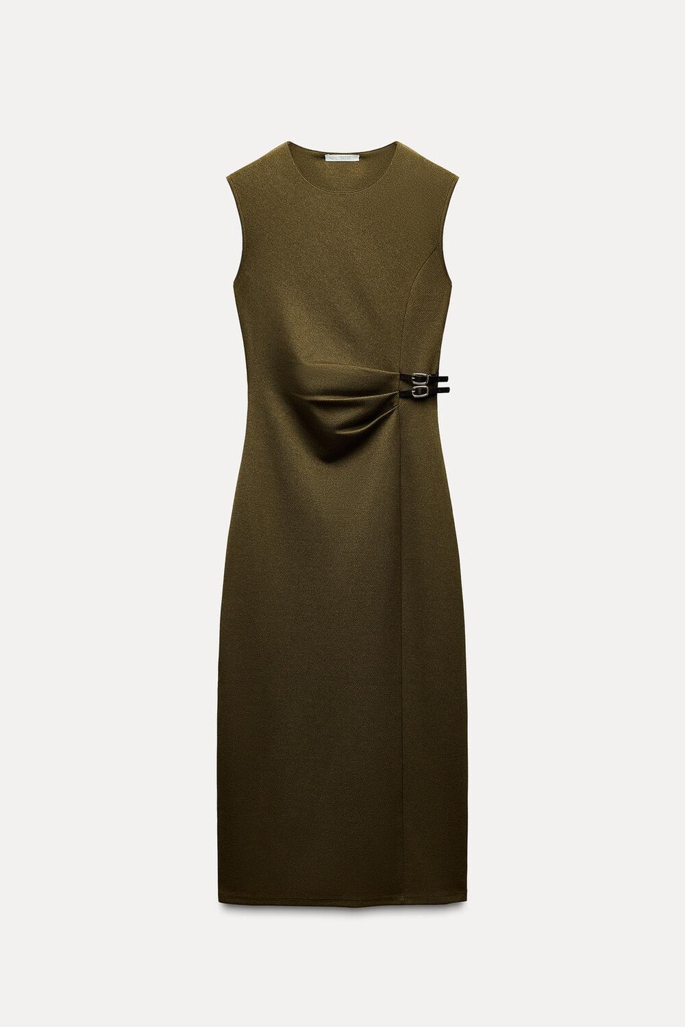 

Платье миди из твила ZARA, средне-зеленый