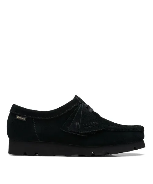 Унисекс мокасины из замши Clarks Wallabee GTX чёрные — фото 2