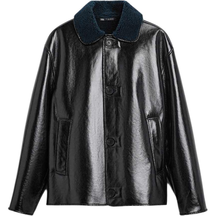 

Мужская кожаная куртка цвета морской волны ZARA, Deep Sea Blue, Синий, Мужская кожаная куртка цвета морской волны ZARA, Deep Sea Blue