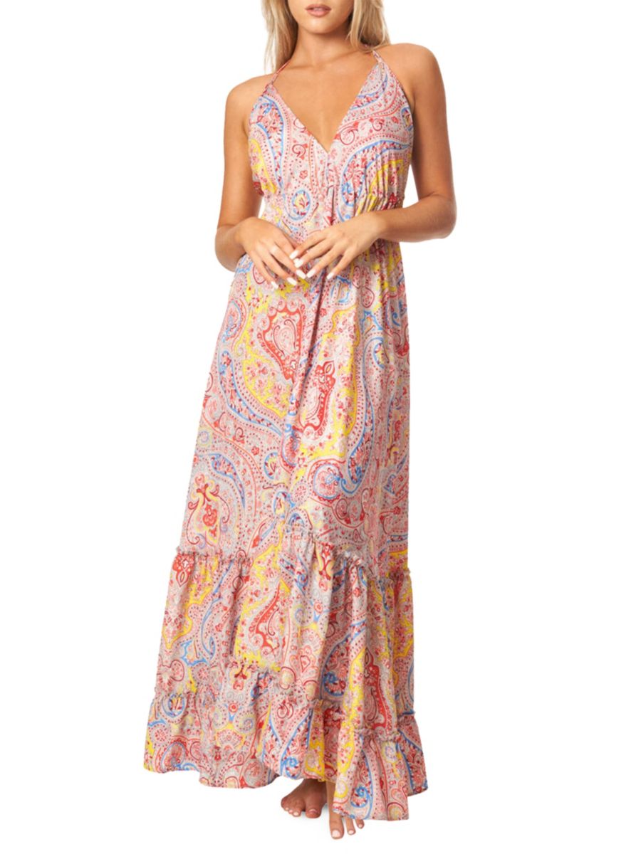

Многоярусное макси-платье с узором пейсли La Moda Clothing, цвет Yellow Multi