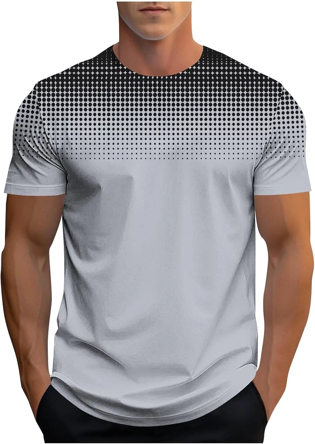 

Мужская футболка с градиентным принтом, свободная, для тренировок