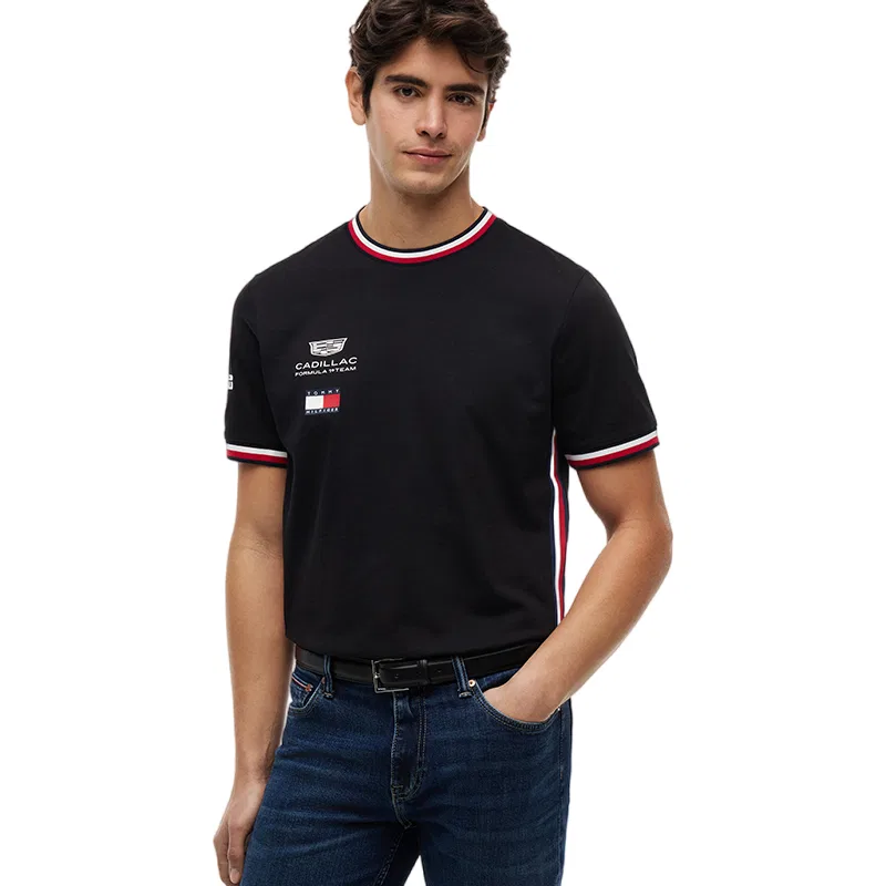 Футболка x KAIDILAKE,LIANMINGKUAN SS26 в корейском стиле мужская Tommy Hilfiger, Black BDS — фото 4