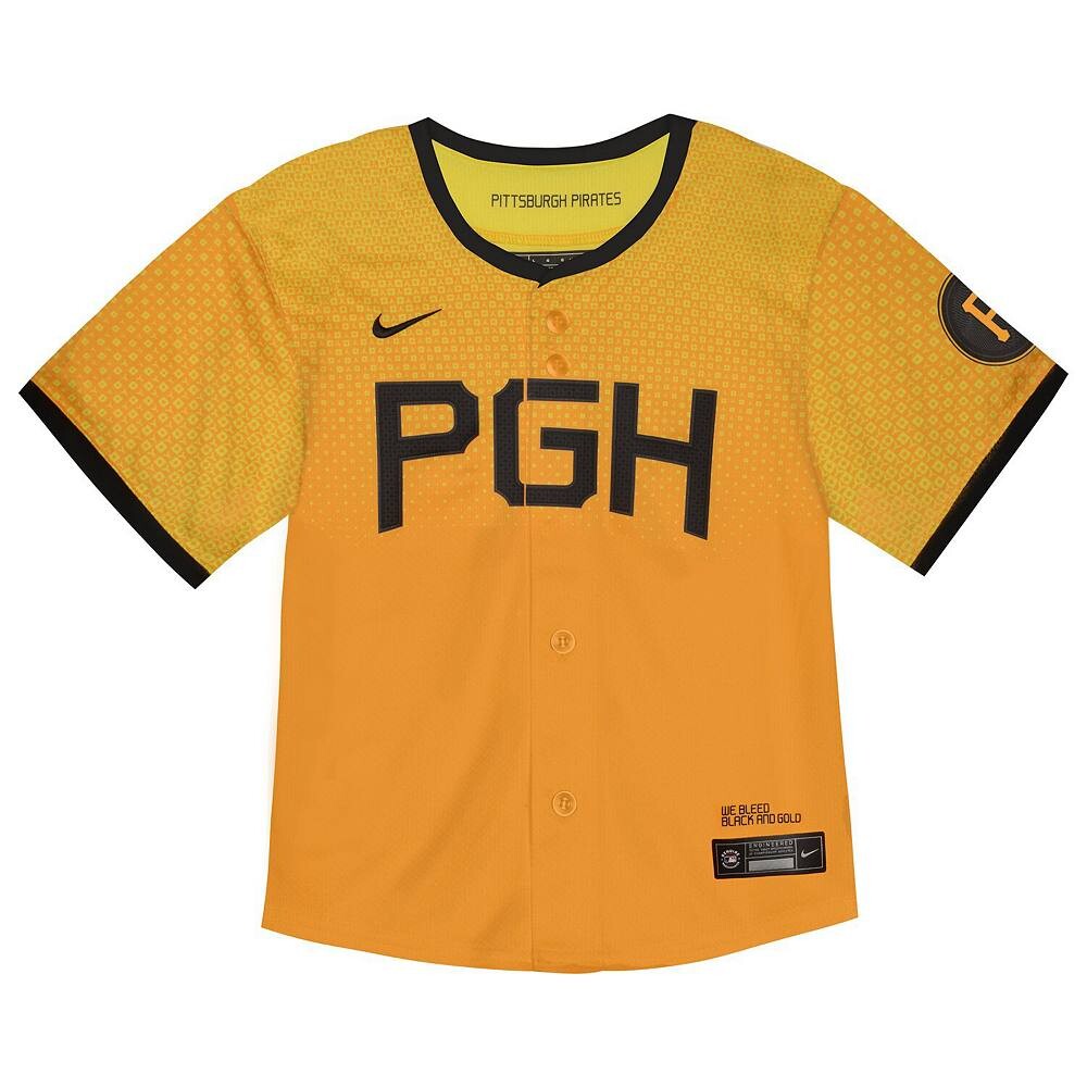 Желтая майка Nike Pittsburgh Pirates City Connect Limited для малышей, цвет Pir Gold — фото 3