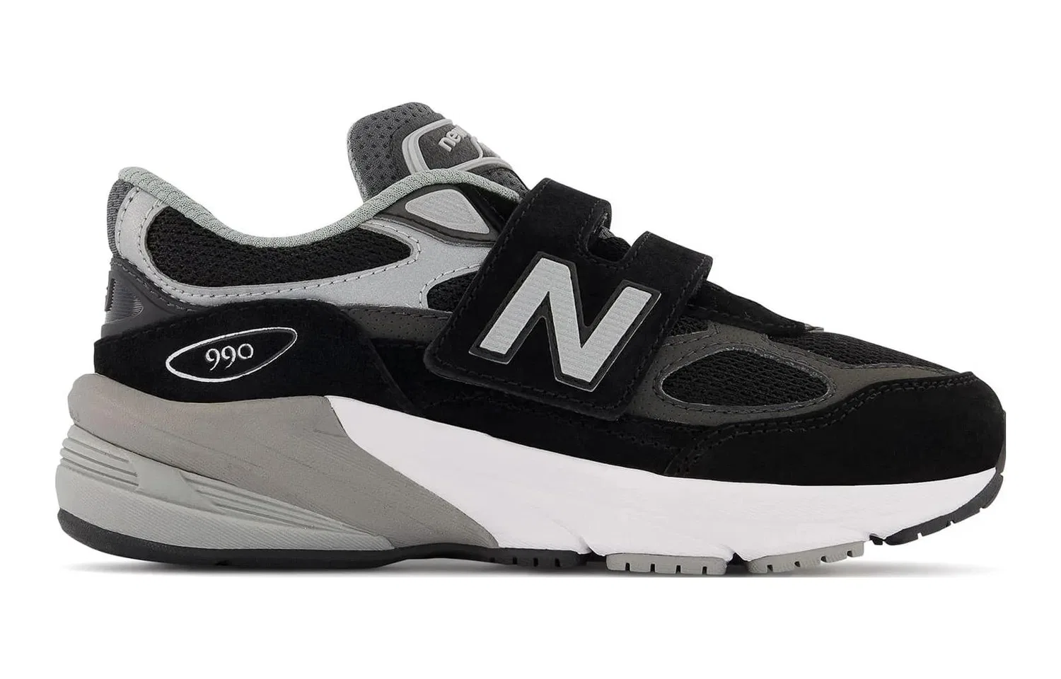 Детские кроссовки на липучках 990v6 New Balance черные — фото 3