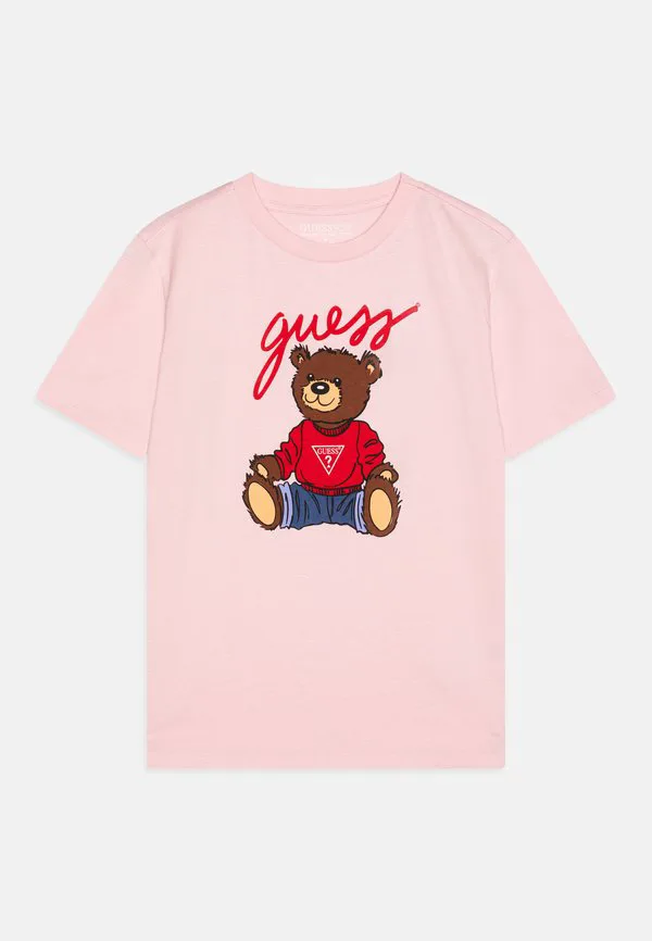 Детская футболка унисекс с принтом Guess, Candy Pink