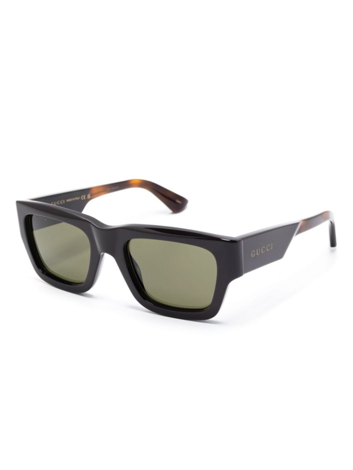 Солнцезащитные очки Gucci Eyewear в прямоугольной оправе, коричневый — фото 2