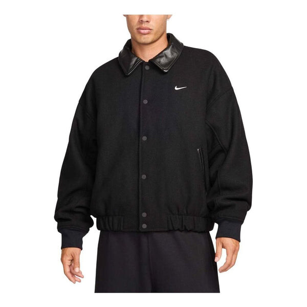 

Куртка solo swoosh varsity jacket 'black' Nike, черный