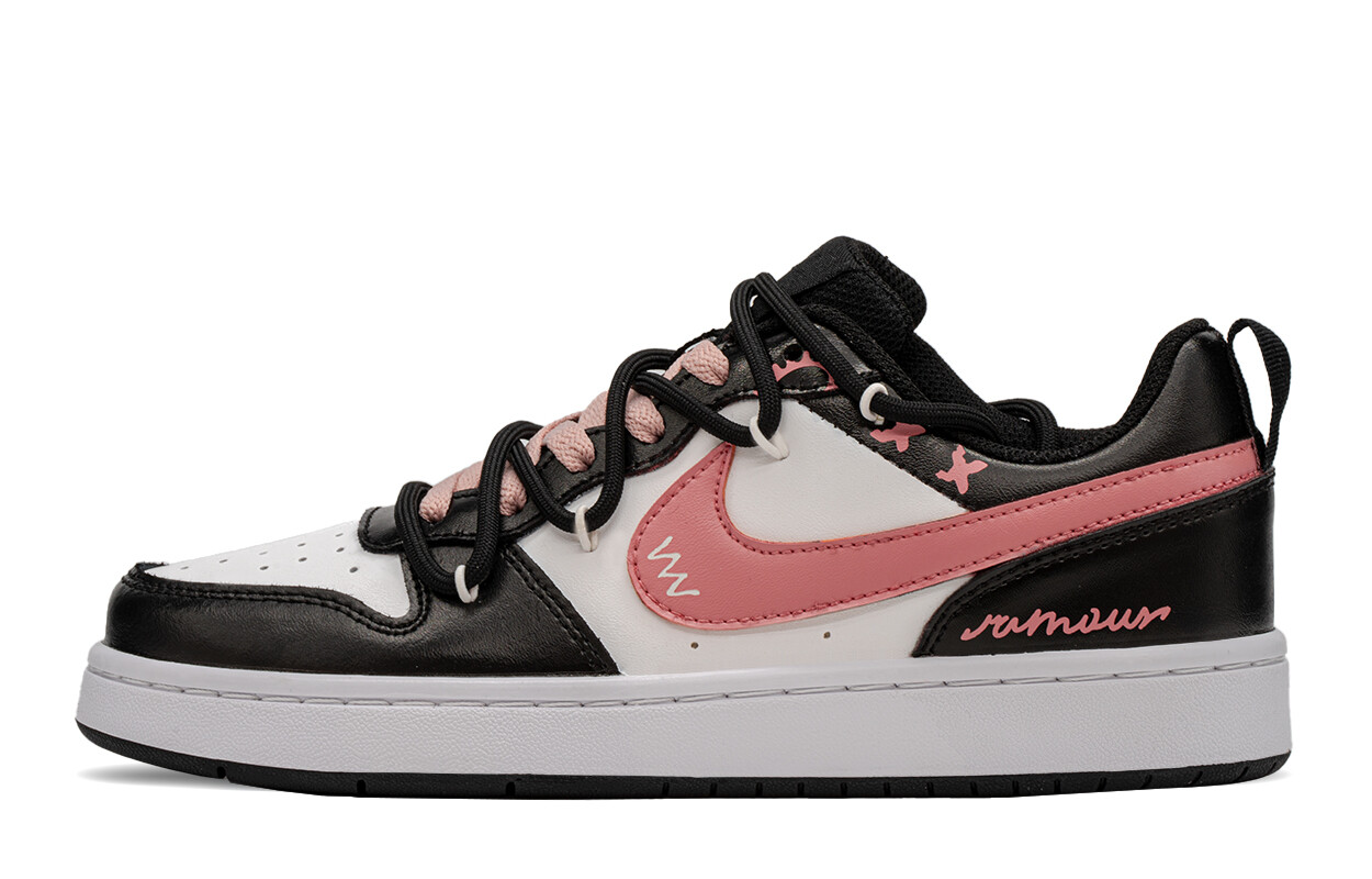 

Кроссовки Nike Court Borough Skateboarding Shoes Women's Low-top Black/pink, черный/розовый