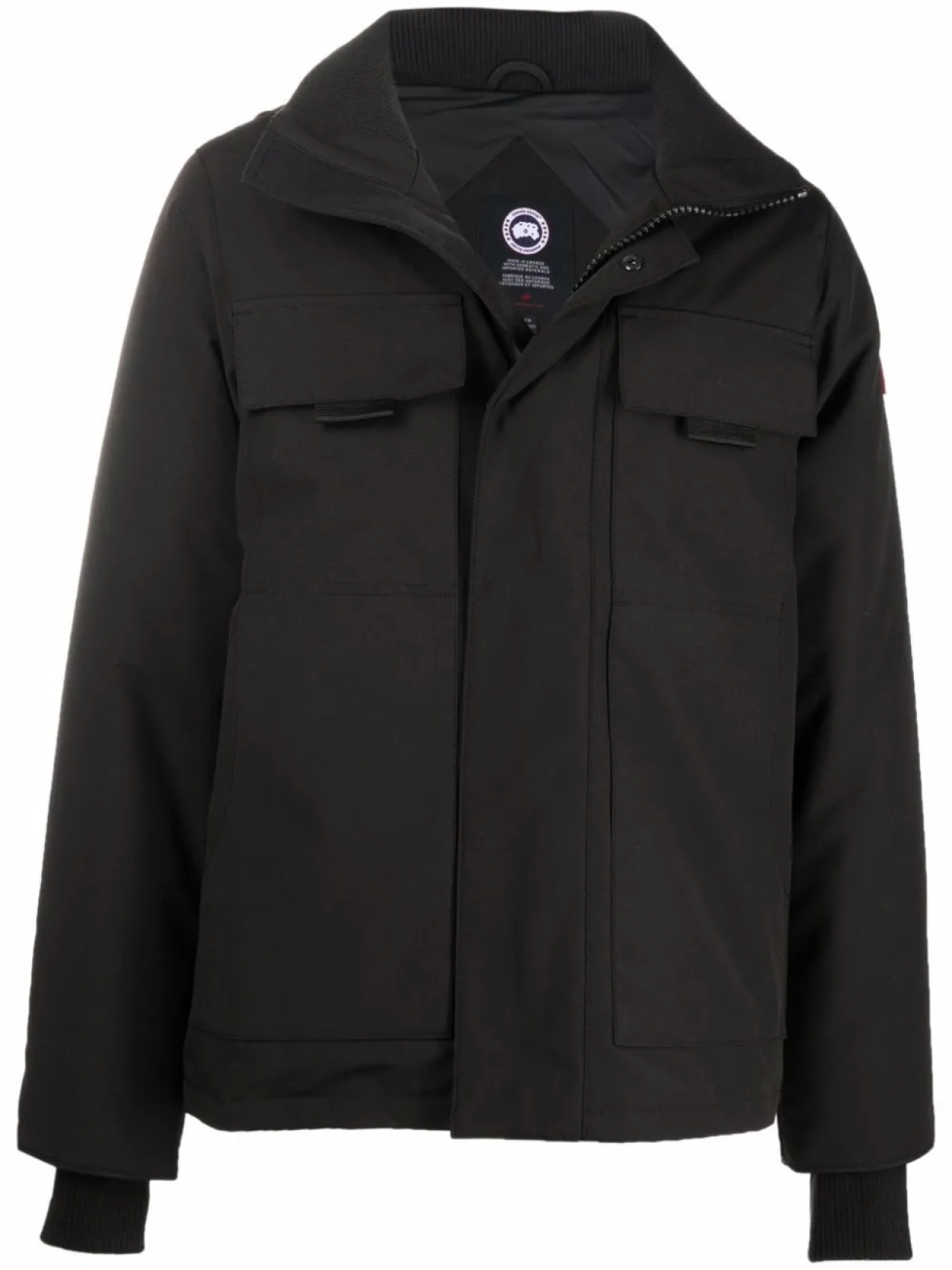 

Canada Goose пуховик с нашивкой-логотипом, черный