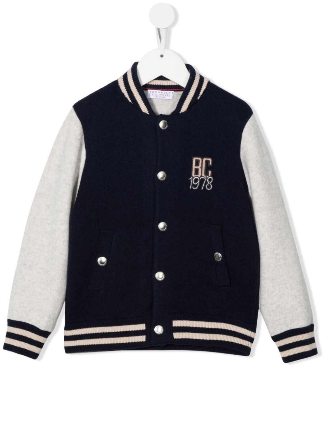 

Brunello Cucinelli Kids куртка с вышитым логотипом, синий