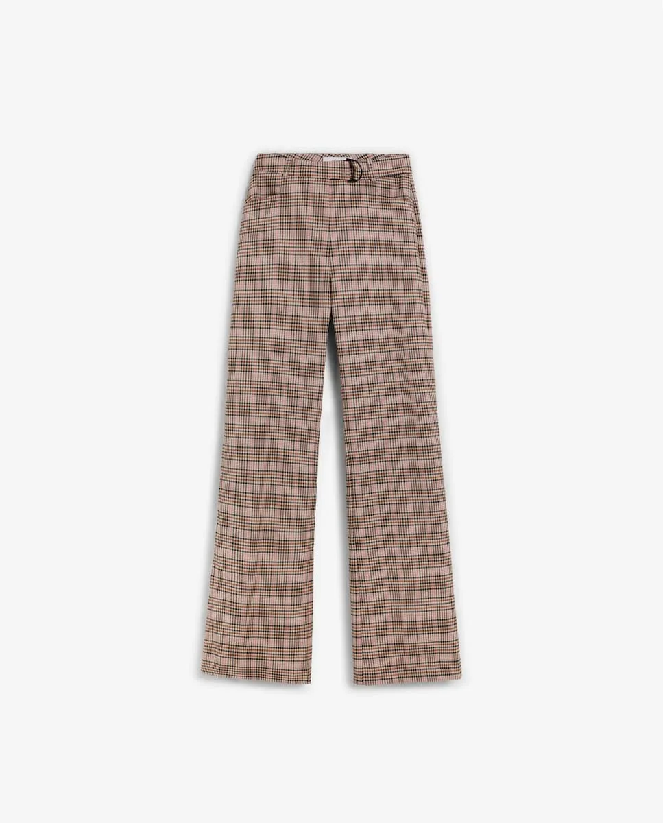 

Женские расклешенные брюки в клетку Scalpers, розовый