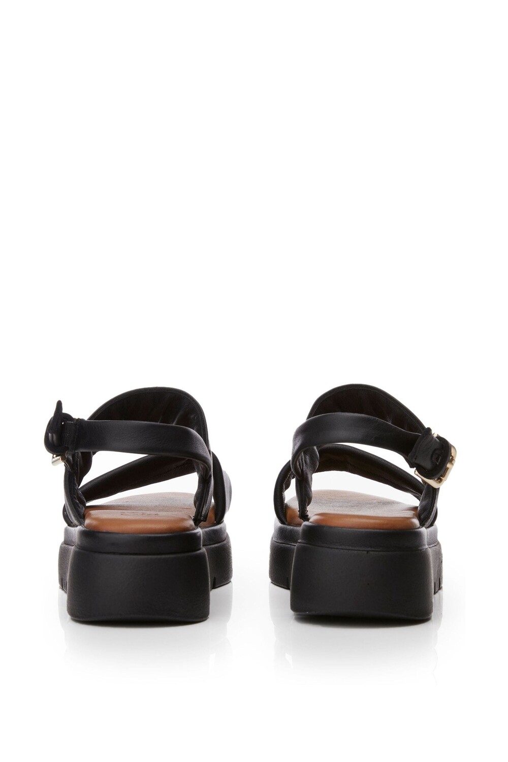 Сандалии из кожи Netty на платформе состоящей из двух частей Moda in Pelle, черный