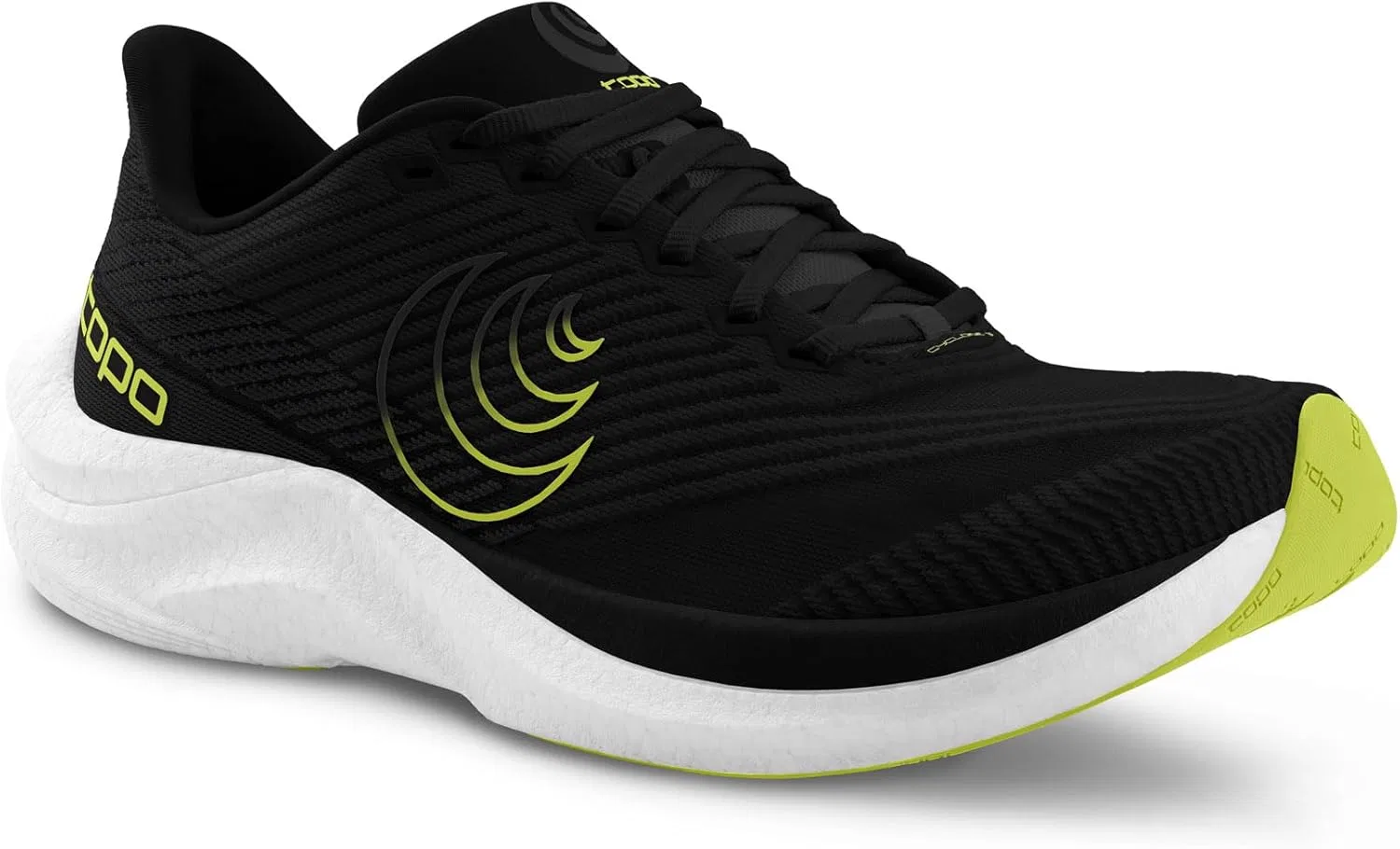 Мужские беговые кроссовки Topo Athletic Cyclone 3: легкие и удобные, толщина подошвы 5 мм, для бега по шоссе, 2-Black Lime Green — фото 3