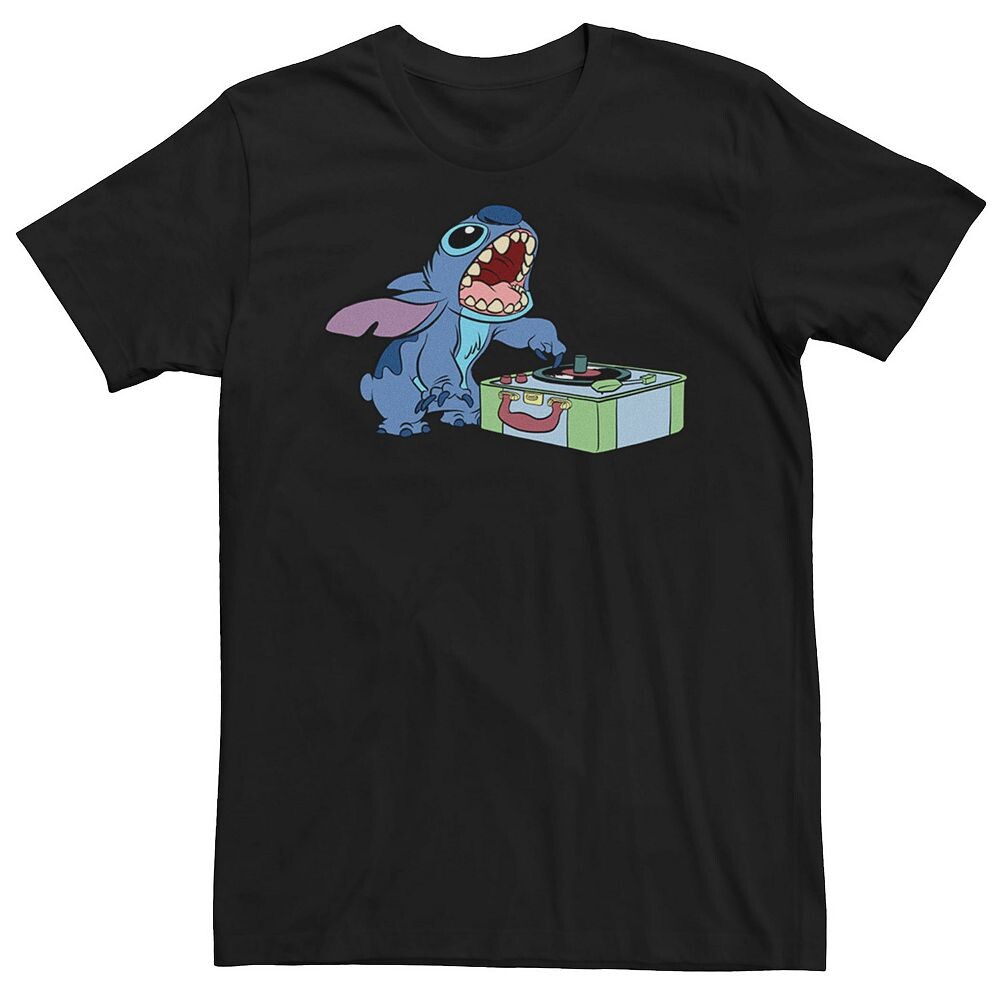 

Мужская футболка с плакатом Lilo & Stitch Dj Stitch Disney, черный