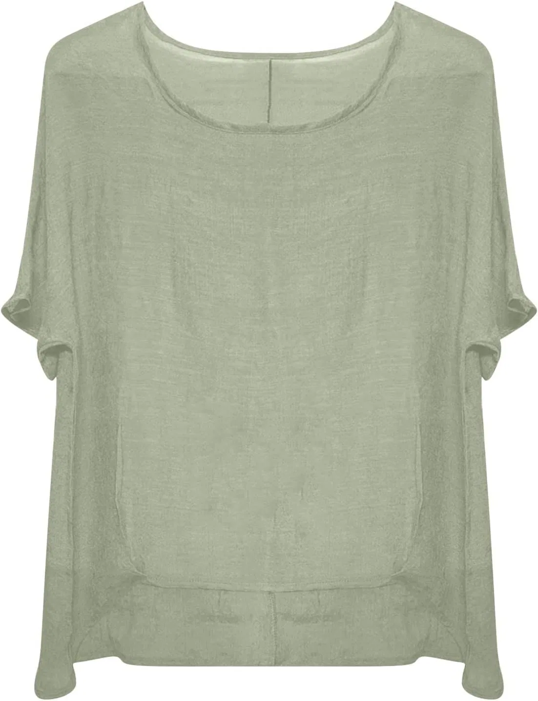 Блуза женская из льна и хлопка GENERIC, свободный крой, Beige — фото 3