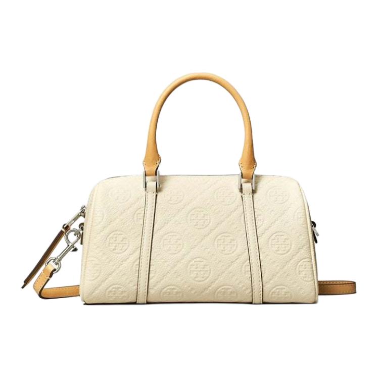 

TORY BURCH Кожаная мини-сумка через плечо женская теплого белого цвета