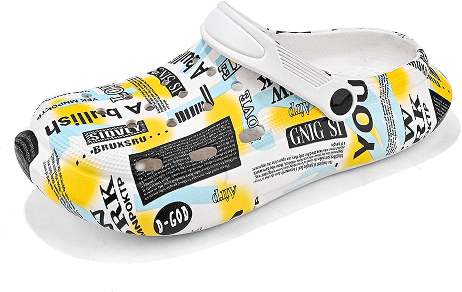 

Мужские пляжные туфли WURMIUHD с закрытым носком и мелким вырезом, свободного кроя, с граффити, Оксфорд ретро, классические удобные прогулочные туфли, белый