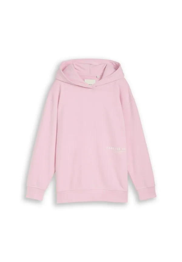 Толстовка оверсайз с принтом rücken Tom Tailor, Cold Pink
