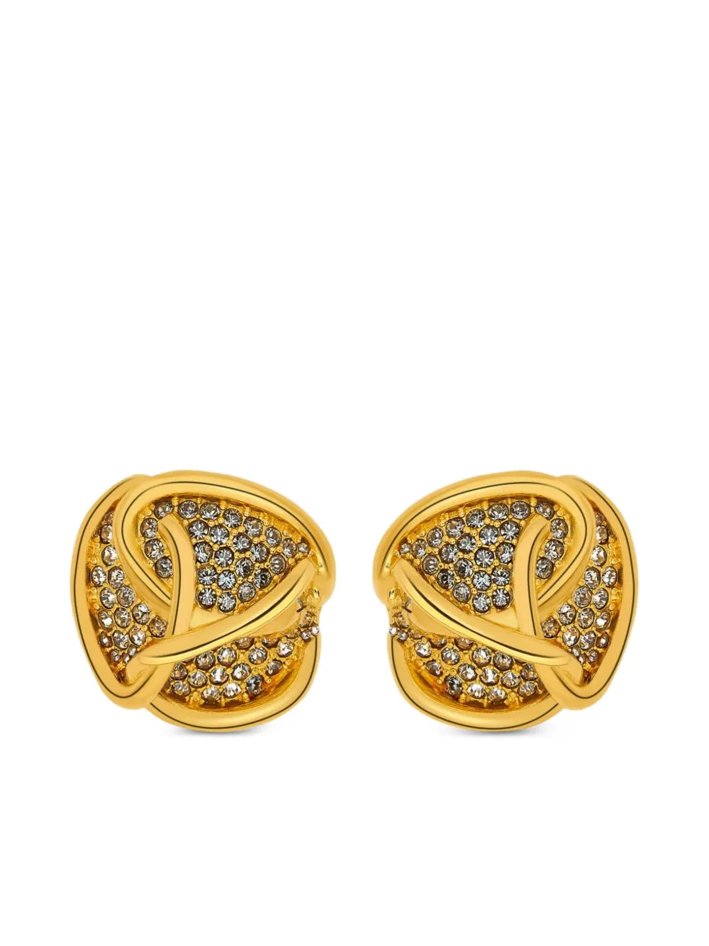 

Серьги-узлы, украшенные кристаллами Oscar de la Renta, золотой