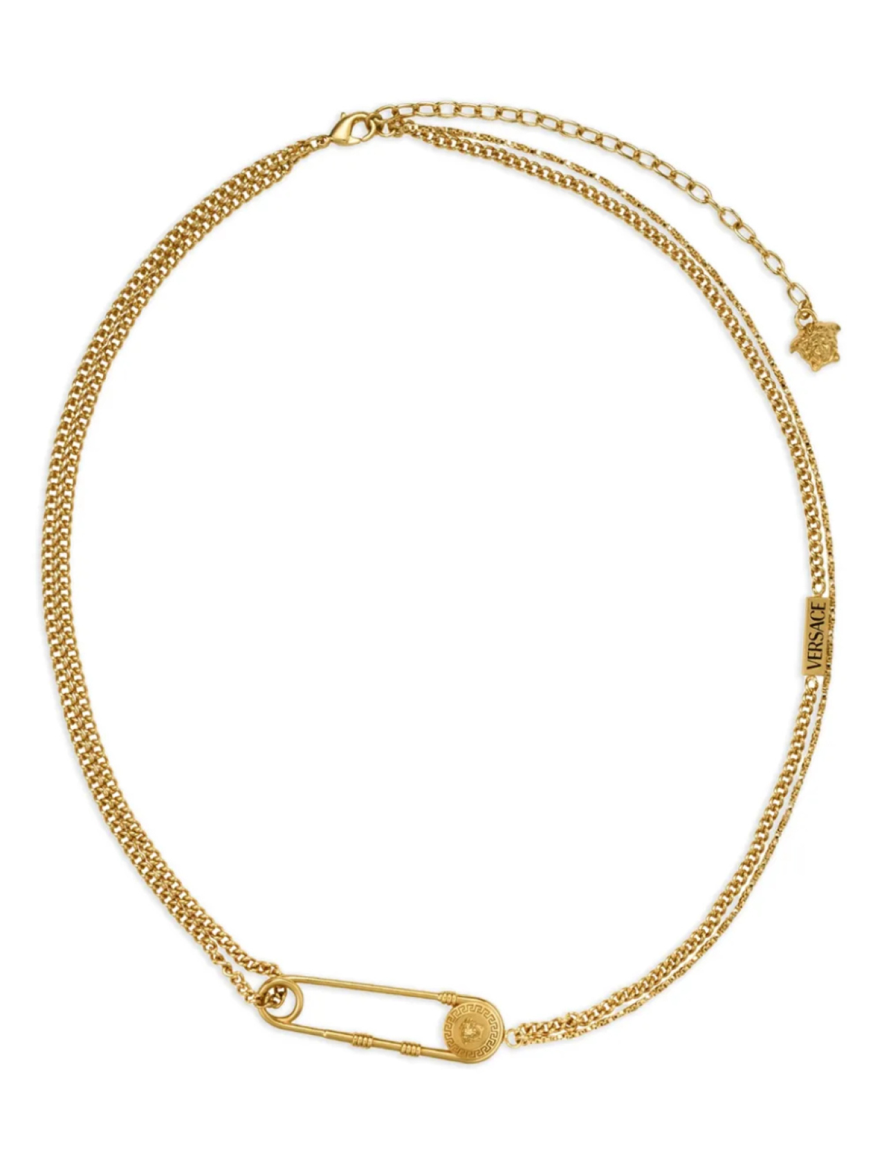 

Versace колье с логотипом, золотой
