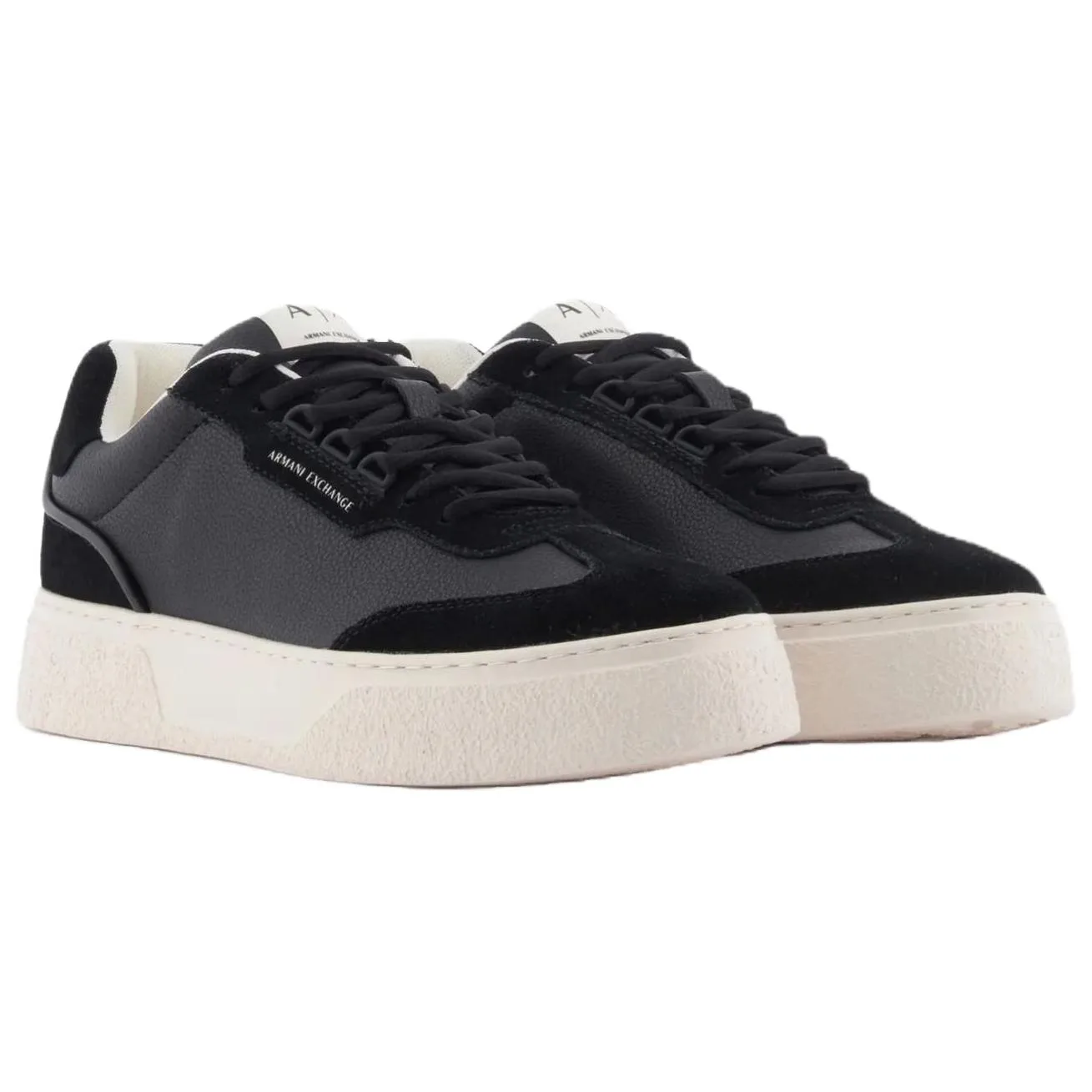 ARMANI EXCHANGE Кроссовки AE Cow Split Leather Low top Skateboard Shoes 4cm мужские черные — фото 4
