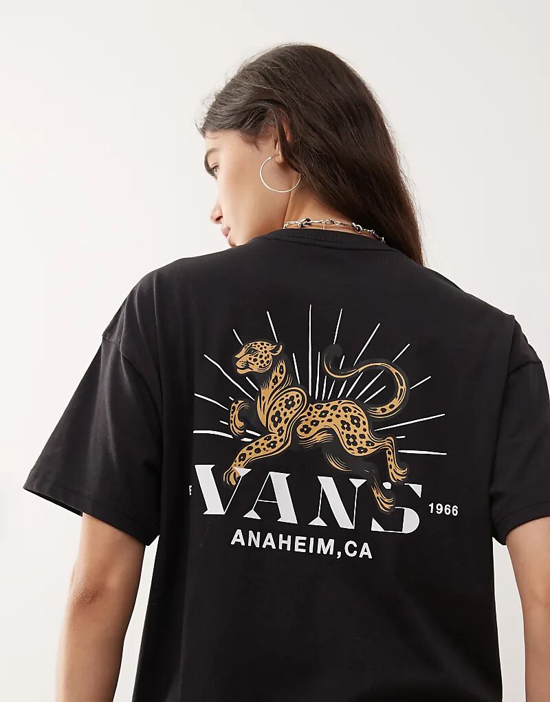 

Футболка Vans Leopard Palm oversize черного цвета