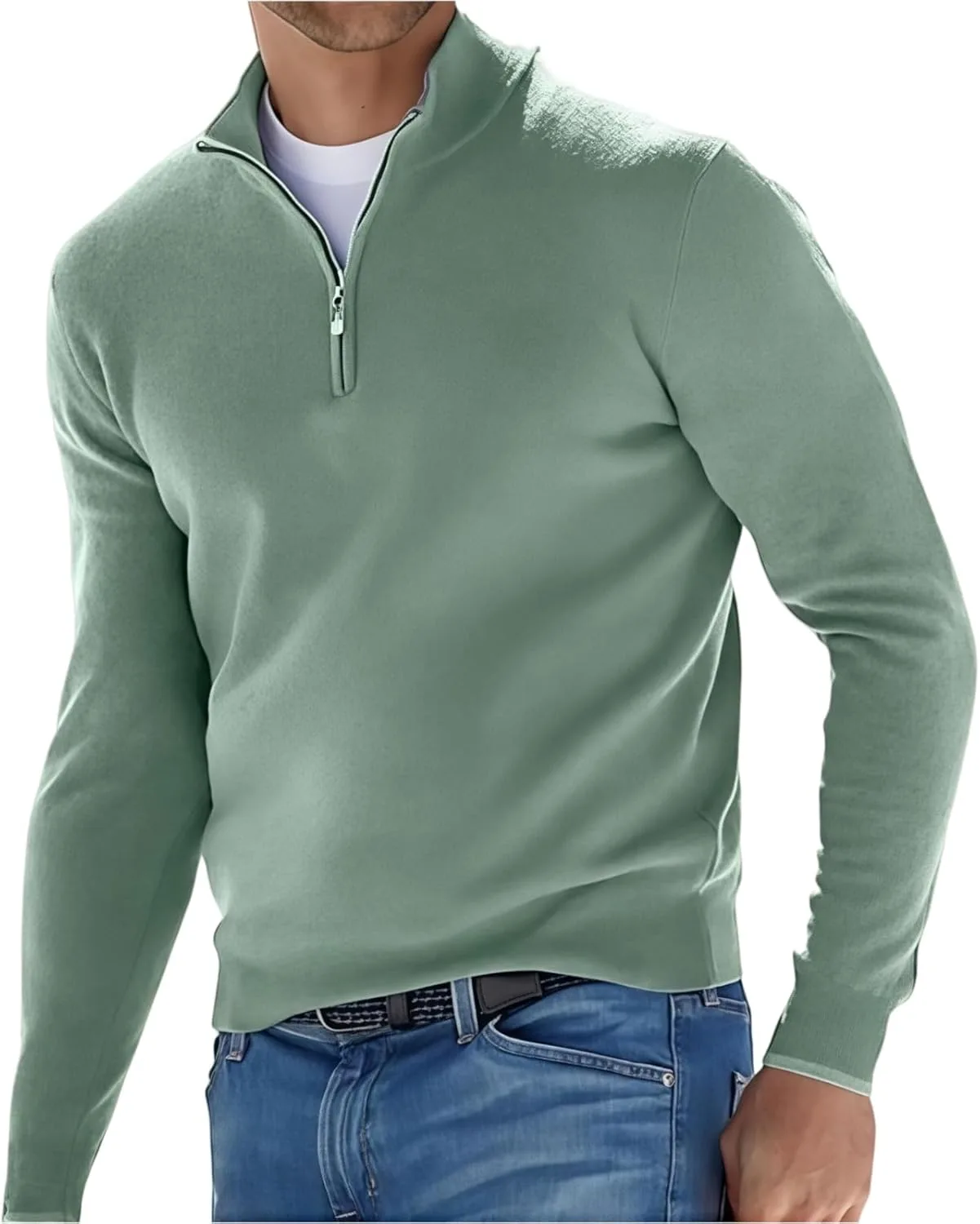 

Свитер-полузип для мужчин, Slim Fit с воротником-стойкой