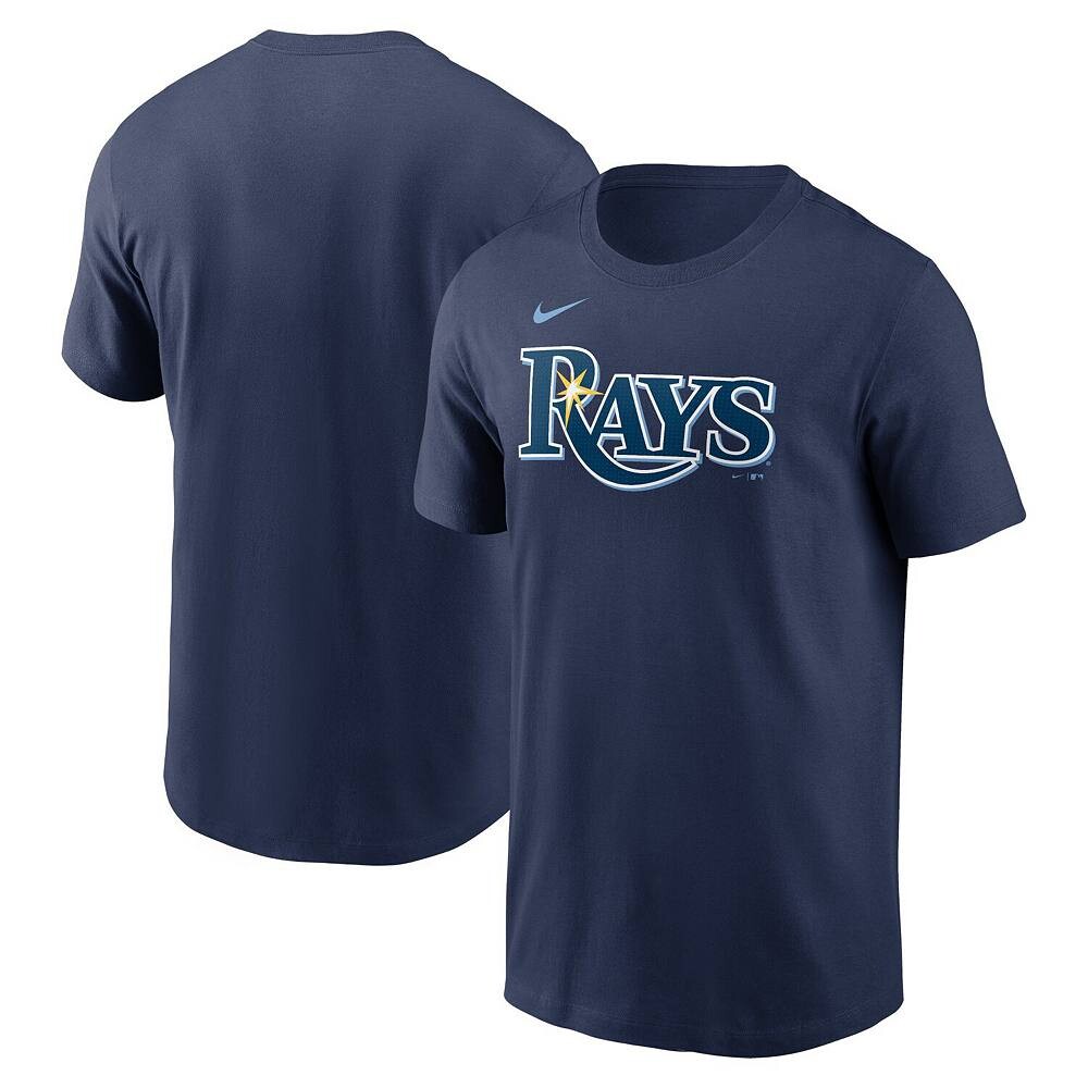 Мужская темно-синяя футболка Nike Tampa Bay Rays Fuse Wordmark, цвет Ray Navy — фото 2
