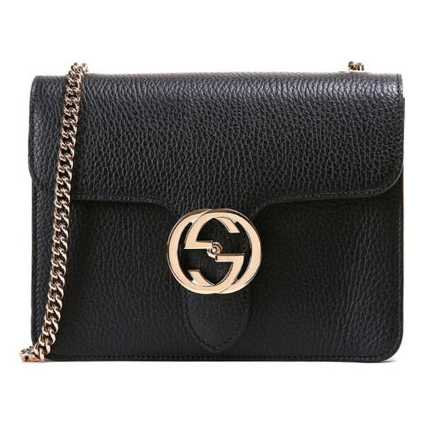 

Сумка leather organ satchel single shoulder bag black Gucci, черный
