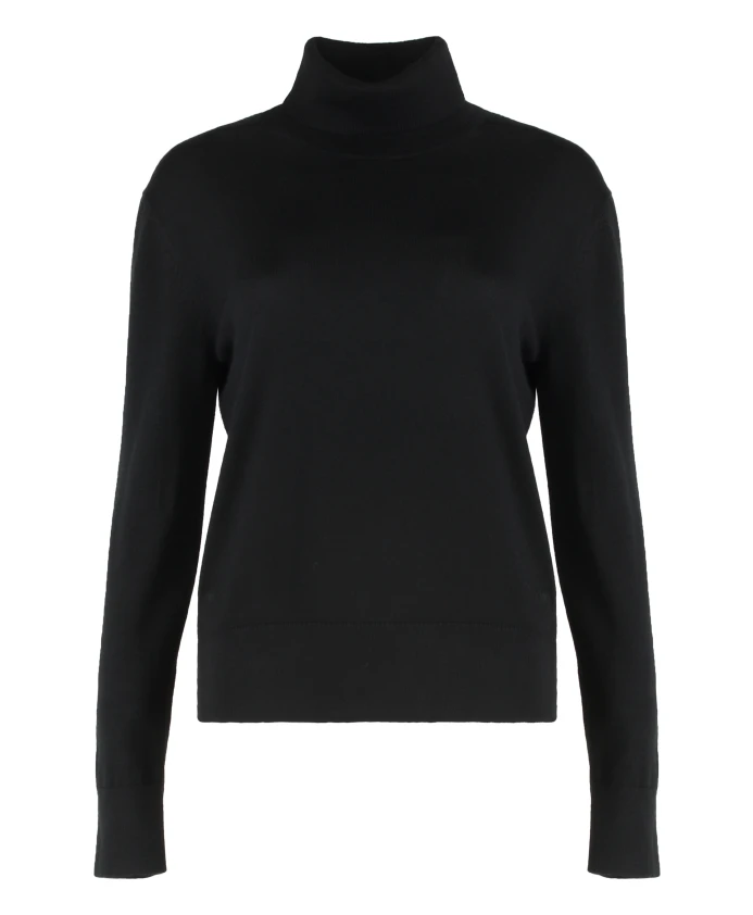 

Тонкий вязаный свитер с высоким воротником Calvin Klein, черный