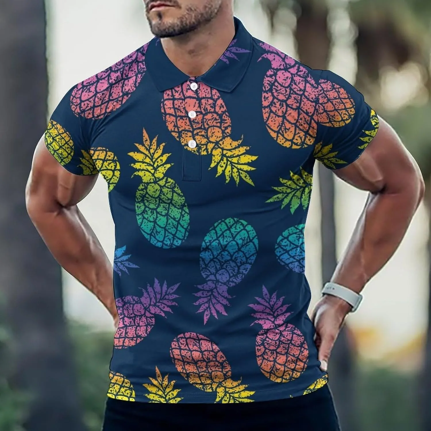 Футболка Fruit of Pineapple мужская с коротким рукавом, Dry Fit — фото 2