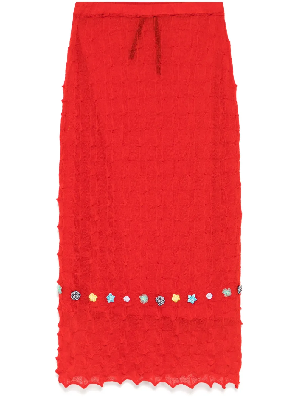 

Декорированная юбка мини YANYAN KNITS, красный