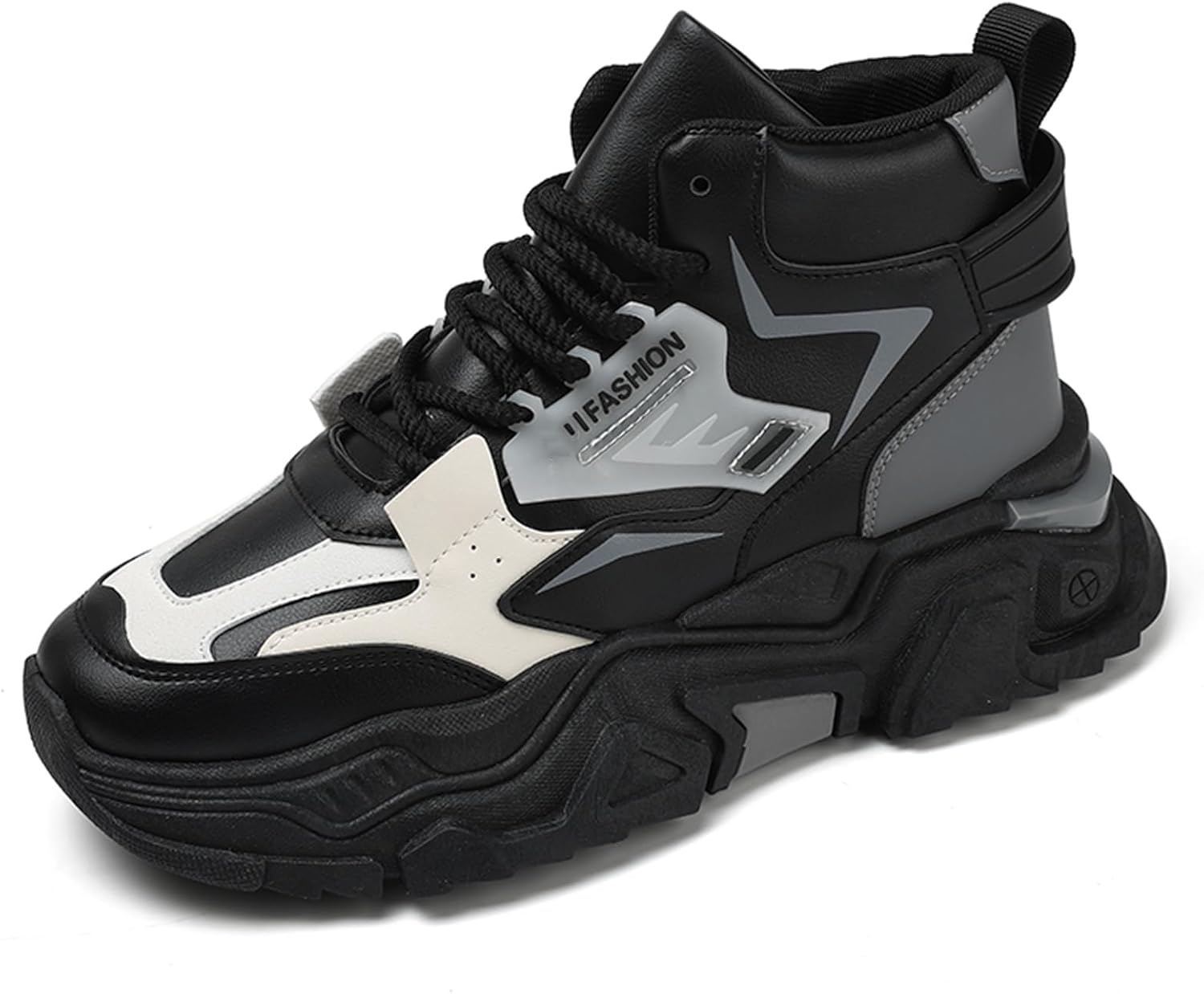 

Мужские повседневные спортивные кроссовки для тенниса, работы и прогулок, массивные высокие модные кеды Spwagym, белый/черный