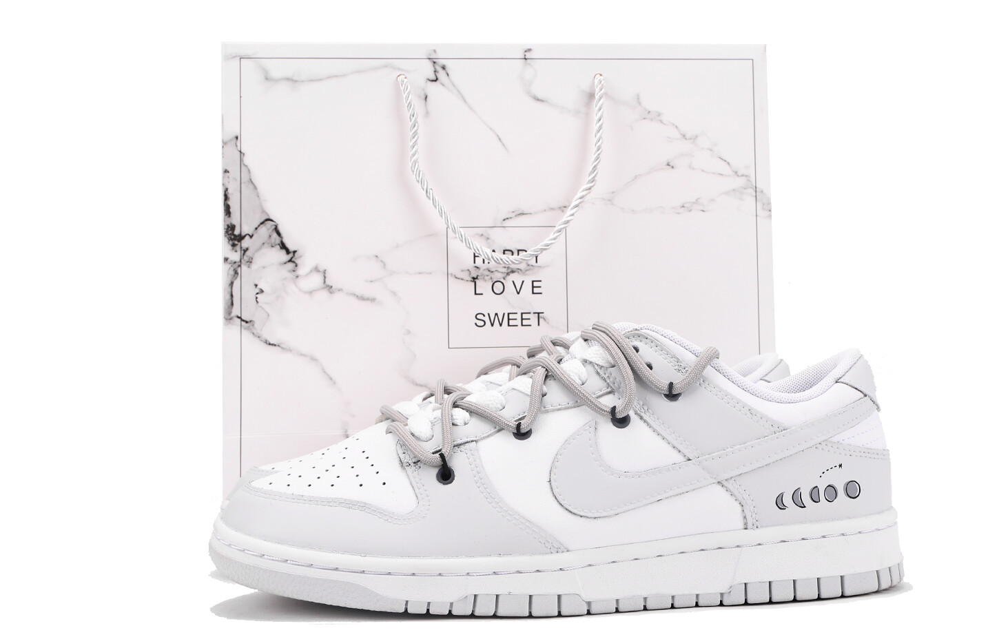 

Кроссовки Nike Dunk Skateboarding Shoes Unisex Low-top Grey/black, светло-серый