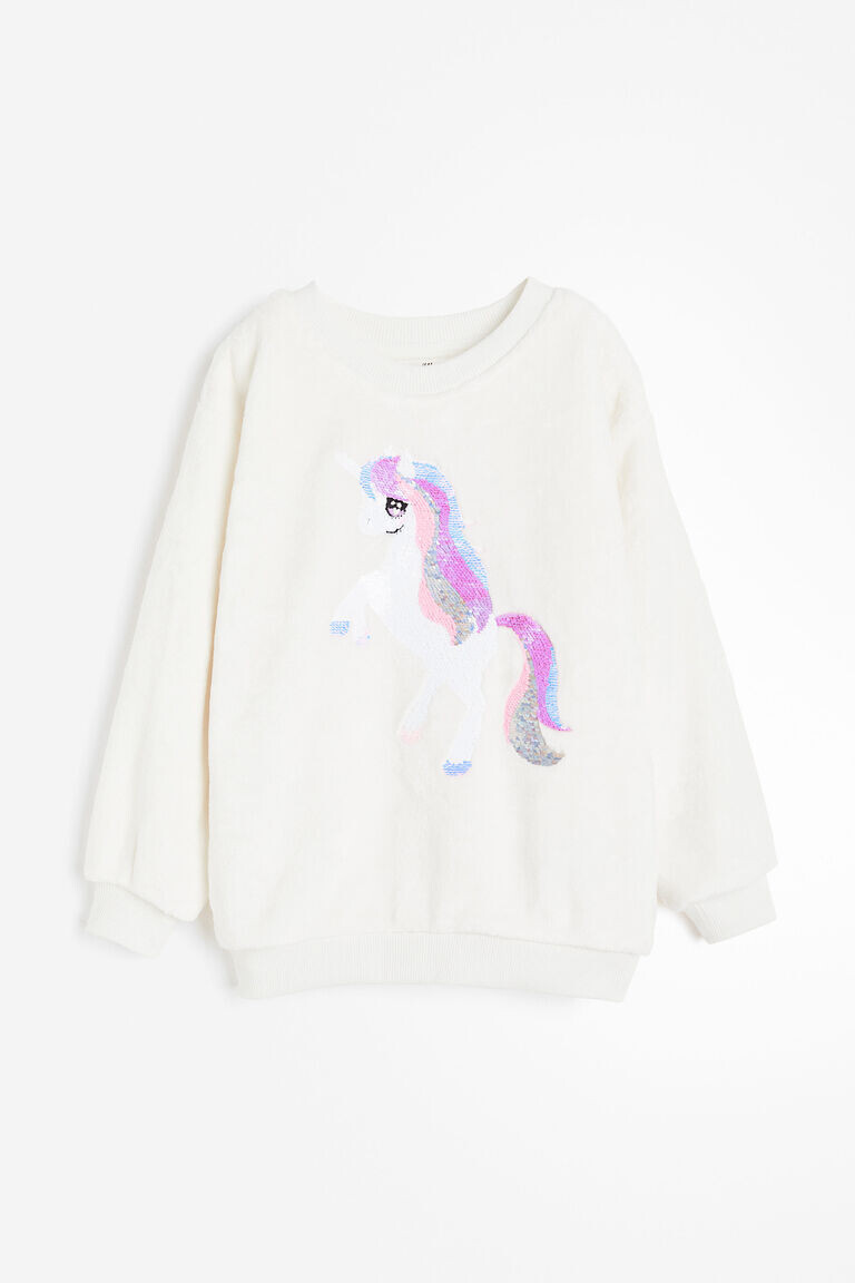 

Двусторонняя толстовка с пайетками H&M, белый