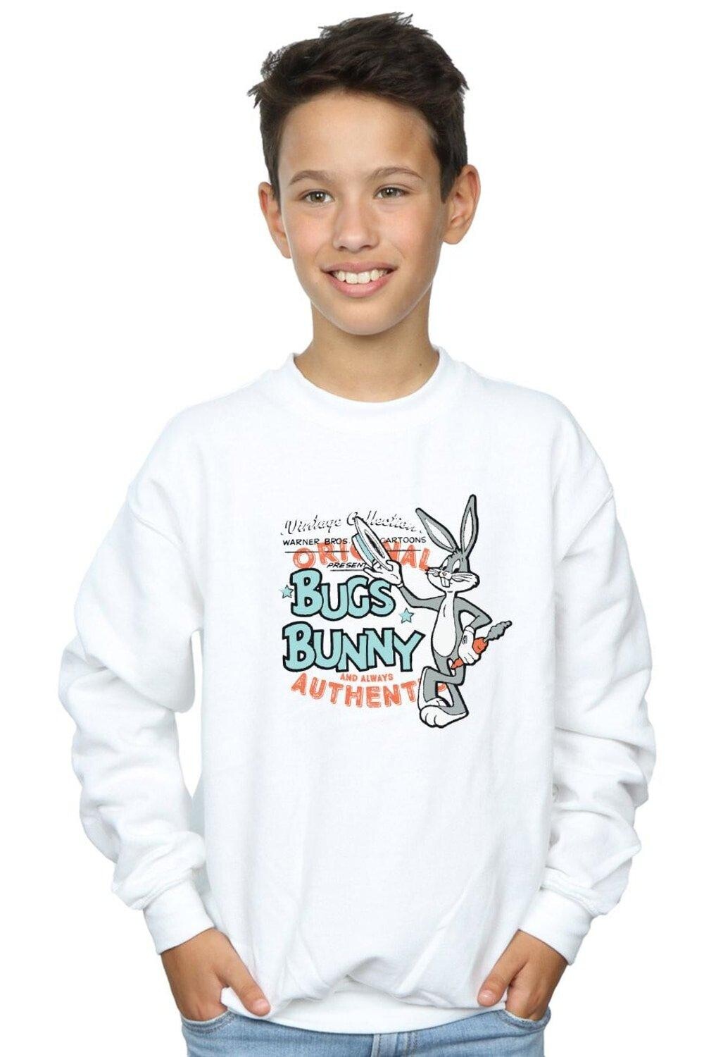 

Винтажный свитшот Bugs Bunny Looney Tunes, белый