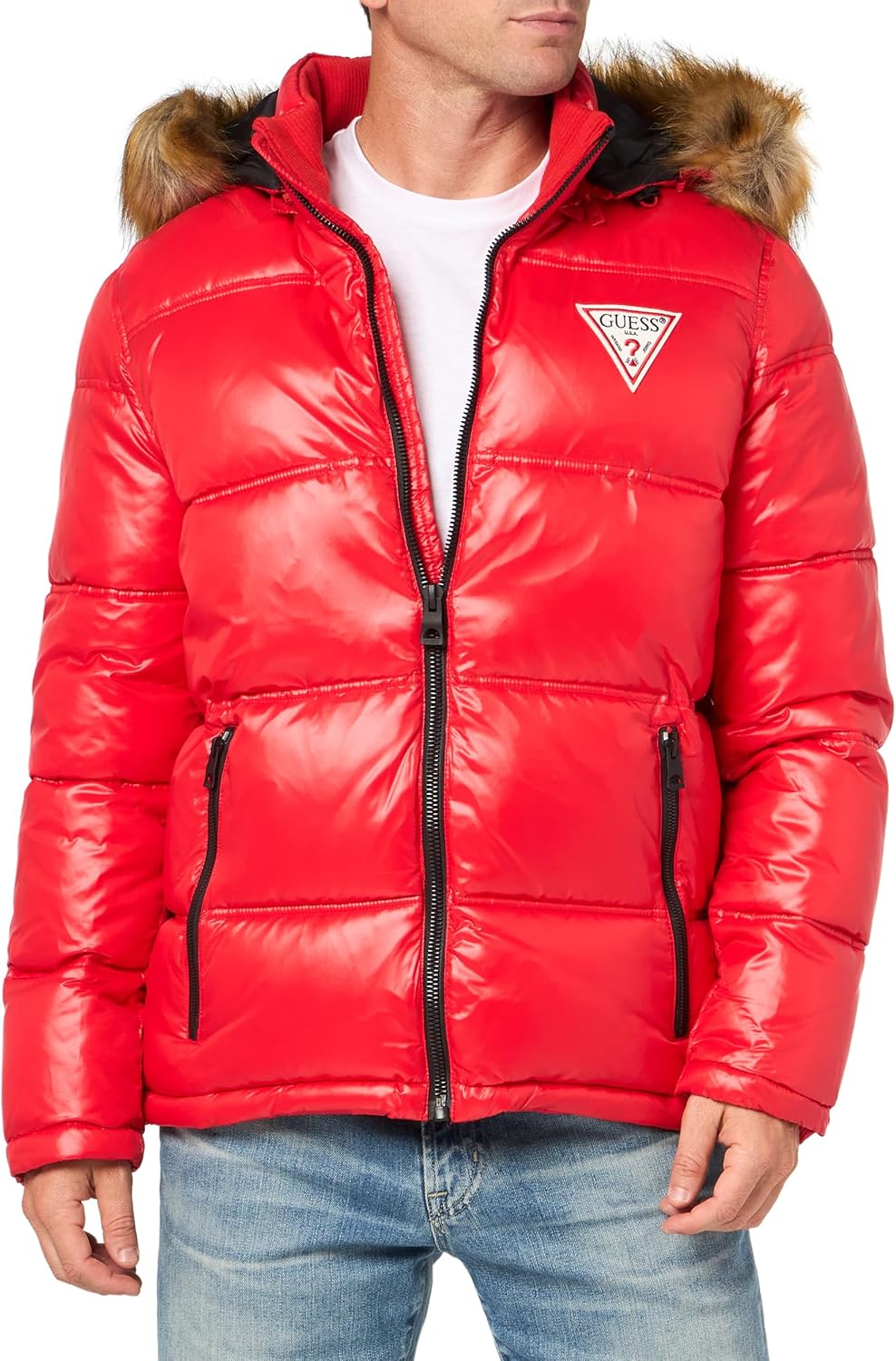 

Мужская утепленная пуховик Guess с защитой от дождя, Red