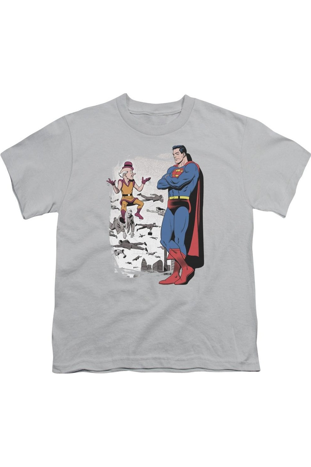 

Футболка с коротким рукавом для детей "Супермен: Недоверие" Gildan, серебряный