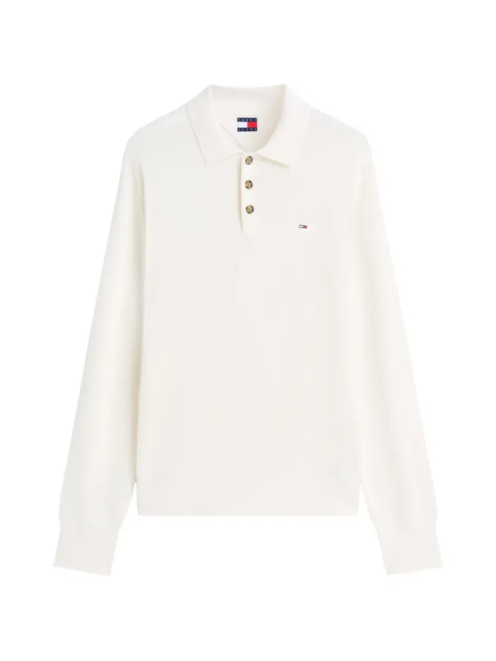 Рубашка-поло с длинным рукавом и нашивкой-логотипом Tommy Hilfiger, бежевый