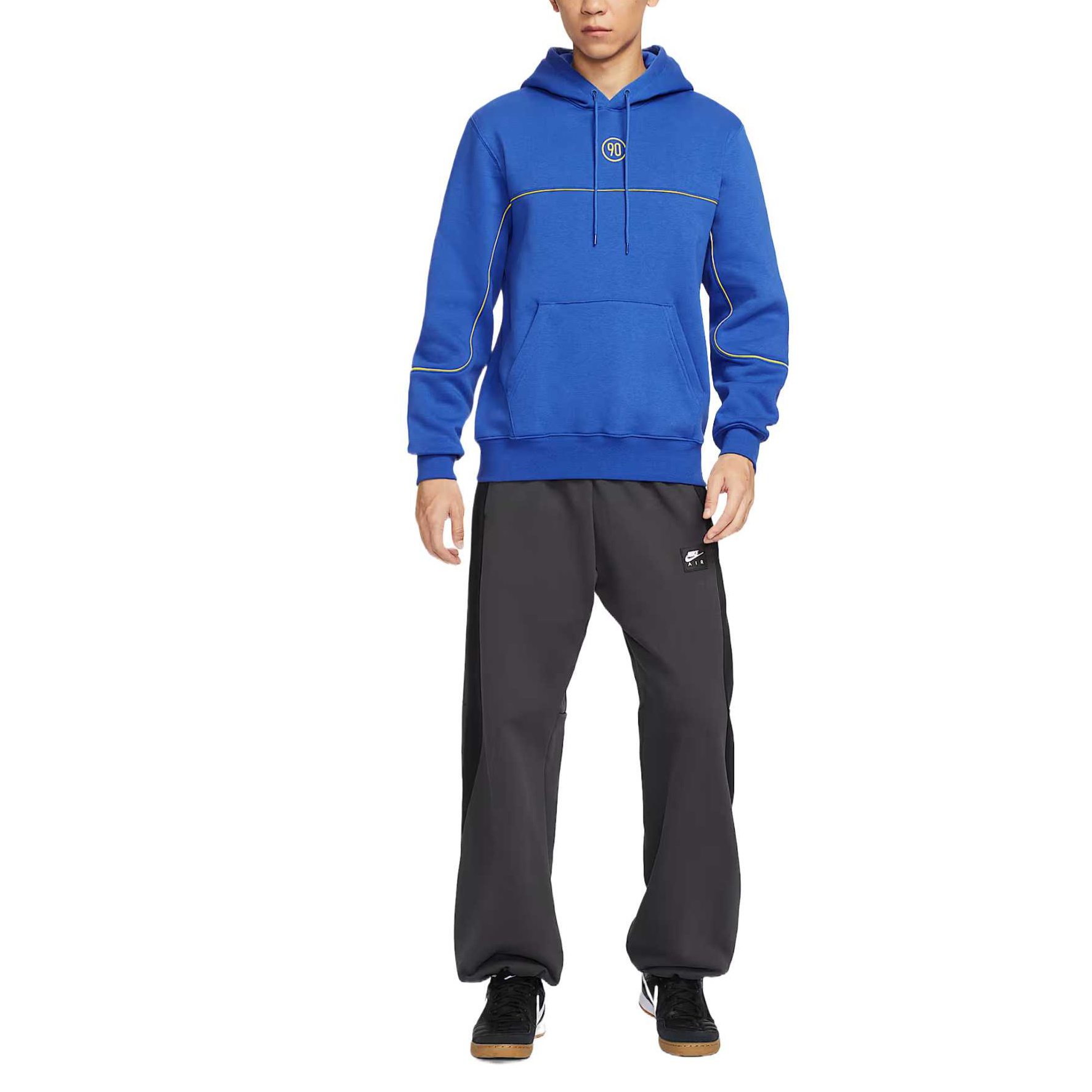 Nike Толстовка Club, мужская, Game Royal Blue/Glow Yellow/Glow Yellow — фото 3