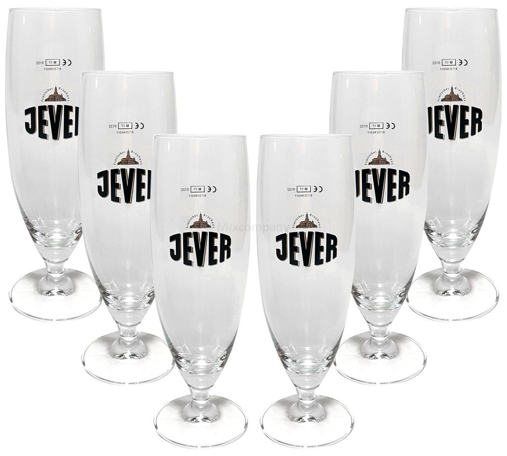

Набор стаканов для пива Jever, пивные чашки, 6x манжет пилснер, 0,2 л, калиброванный Mixcompany