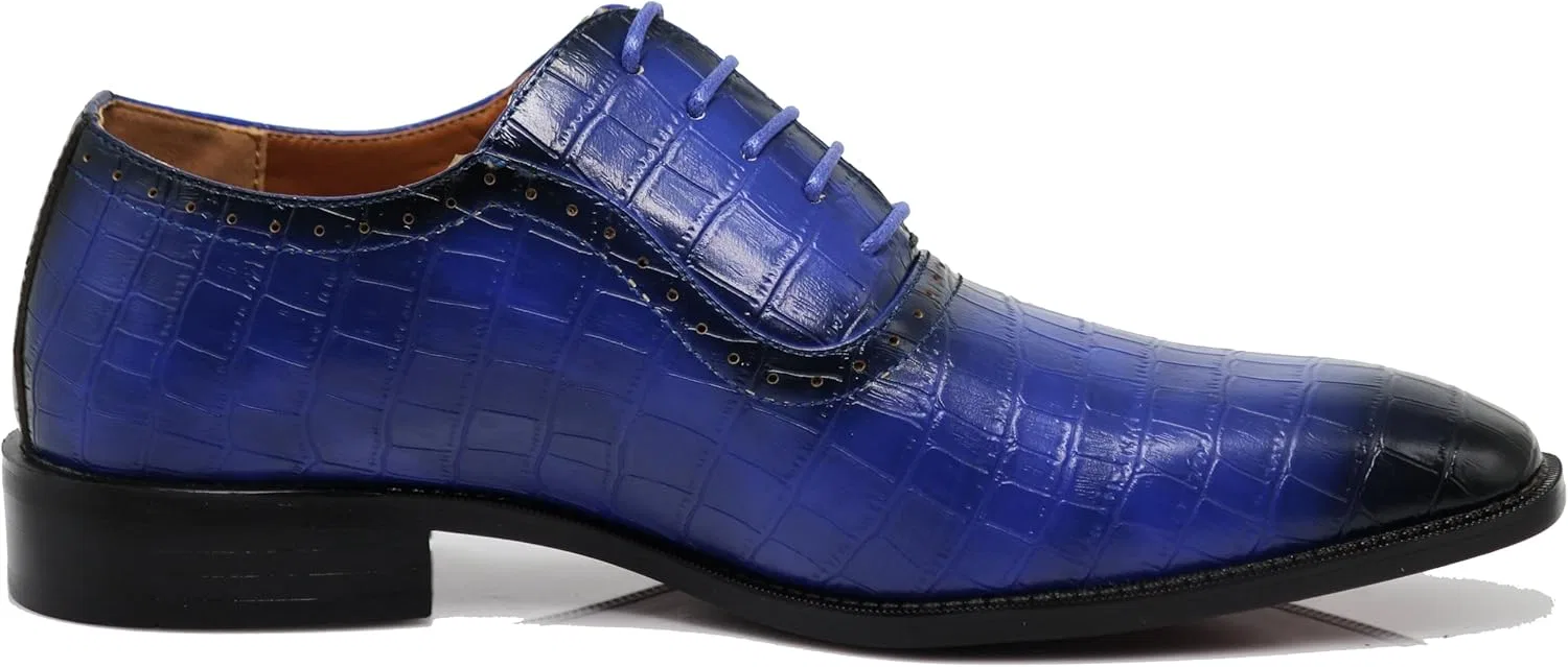 Мужские туфли Enzo с принтом под крокодиловую кожу и аллигатор Enzo Romeo, Royal Blue Pk — фото 4