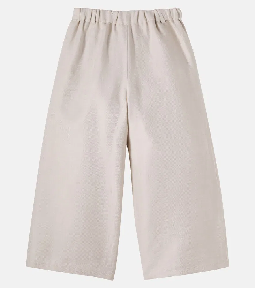Брюки из льна и хлопка Chloé Kids, розовый — фото 3