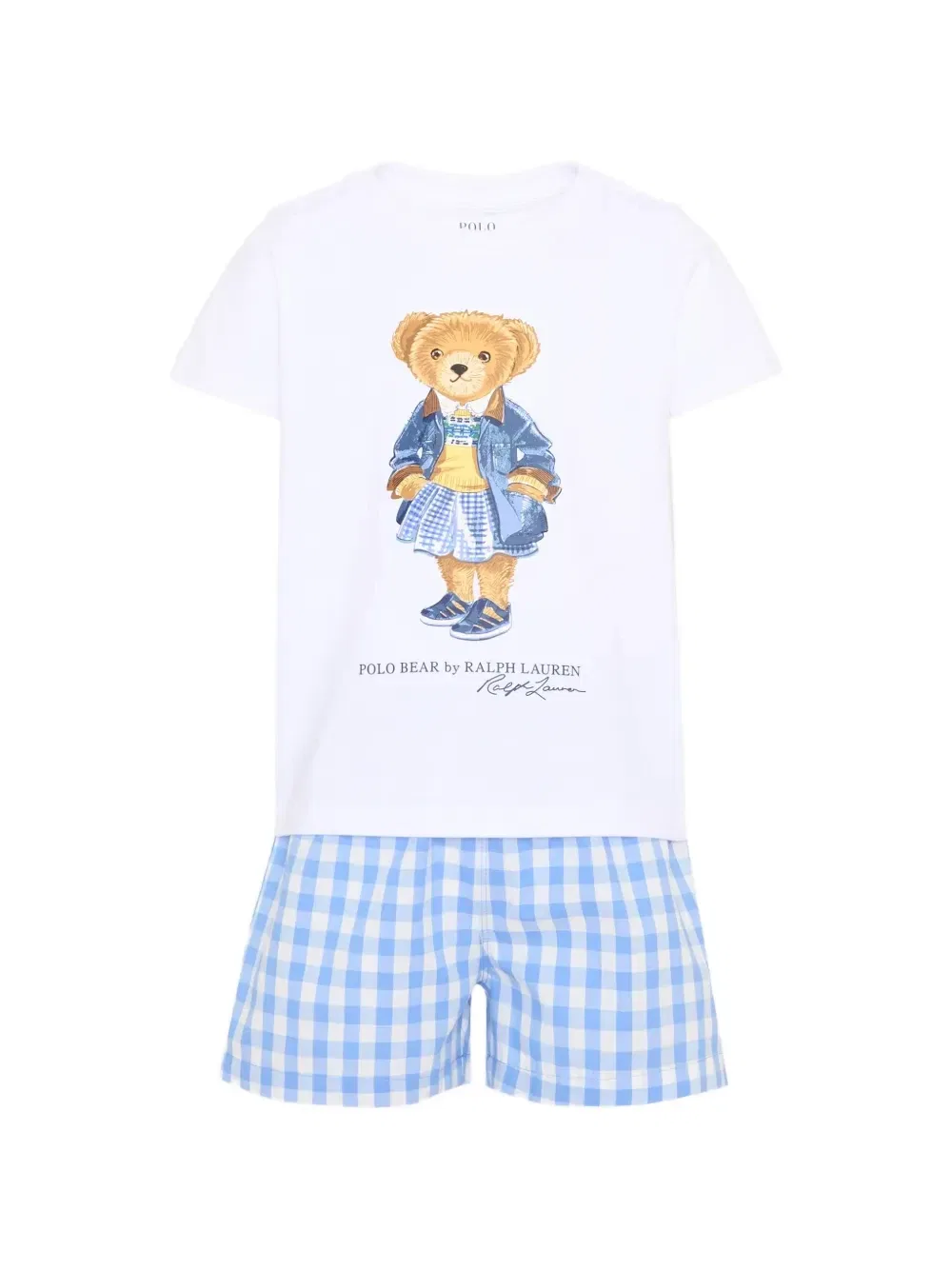 Пижама с мишкой Поло Polo Ralph Lauren Kids, белый