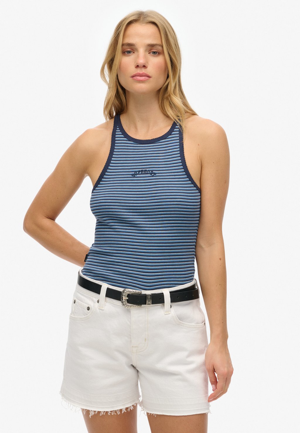 

Топ ESSENTIAL LOGO STRIPED RACER Superdry, синий