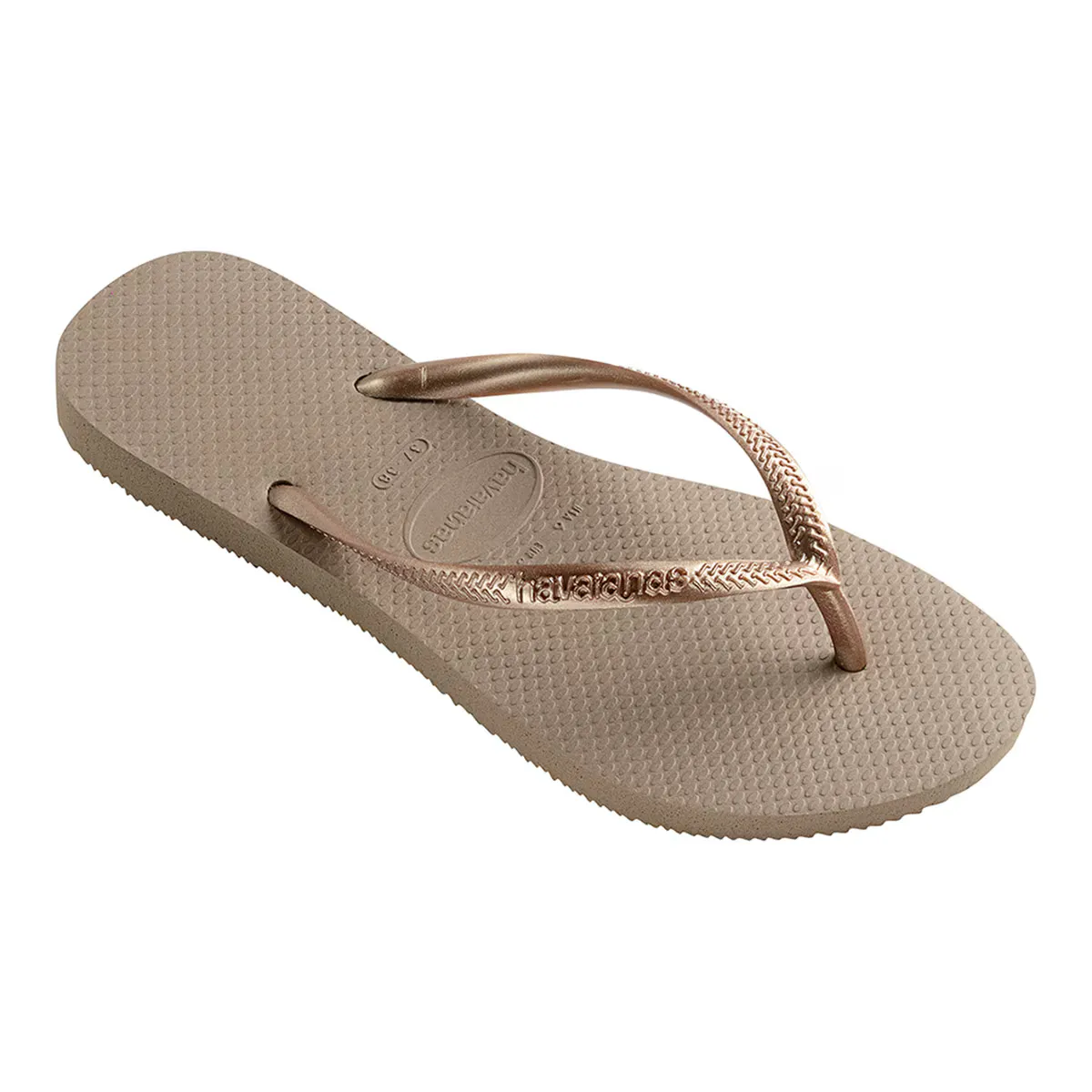 Женские тонкие шлепанцы Havaianas, золотой — фото 2