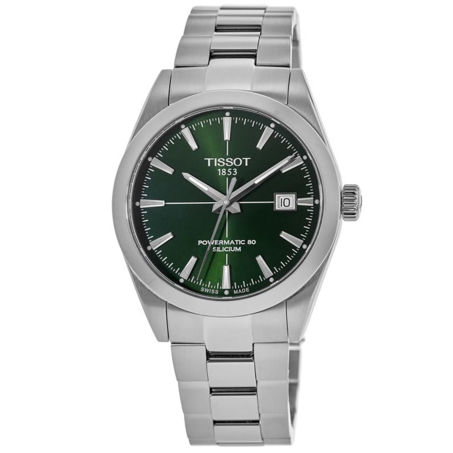 

Tissot Gentleman Automatic 80 Silicium Green Dial Steel мужские часы T127.407.11.091.01