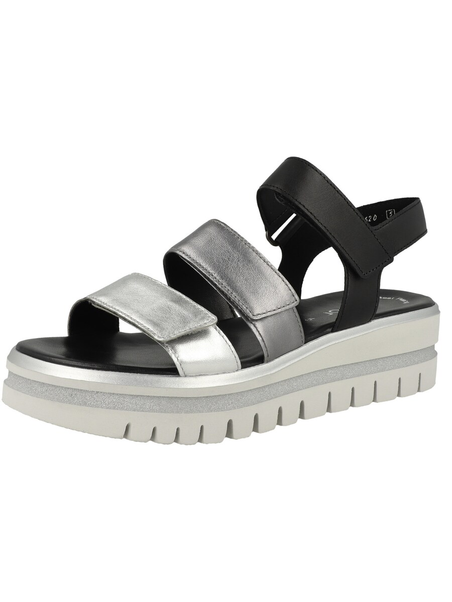 Сандалии с ремешками GABOR 64.620, Silver grey/Black