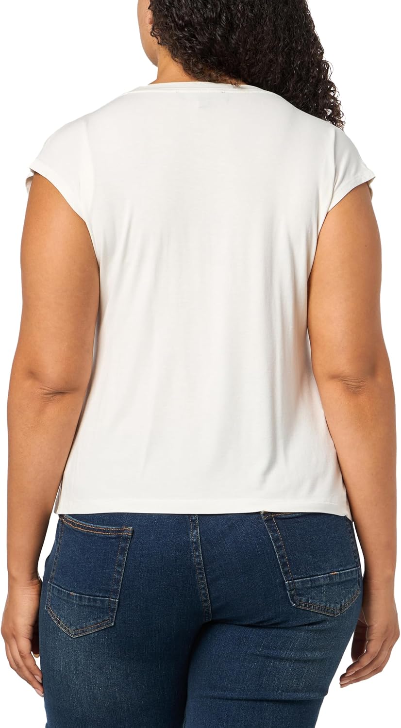 Женский спортивный топ Tommy Hilfiger с присборенным лифом и короткими рукавами, Ivory — фото 2